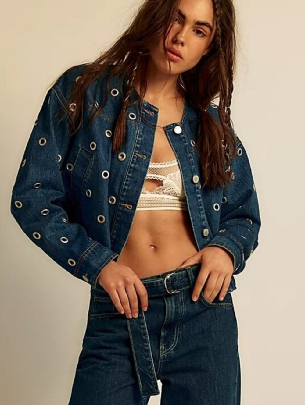 NWT Free People Blank NYC Silver Dreams Jacket